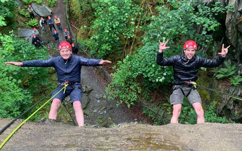 Large group of people in a ghyll