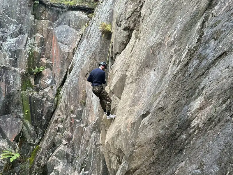 Man rock climbing in the Lake District