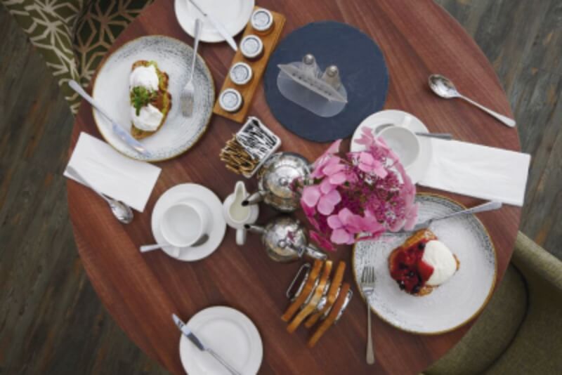 Birds-eye view of breakfast at the Melbreak Hotel