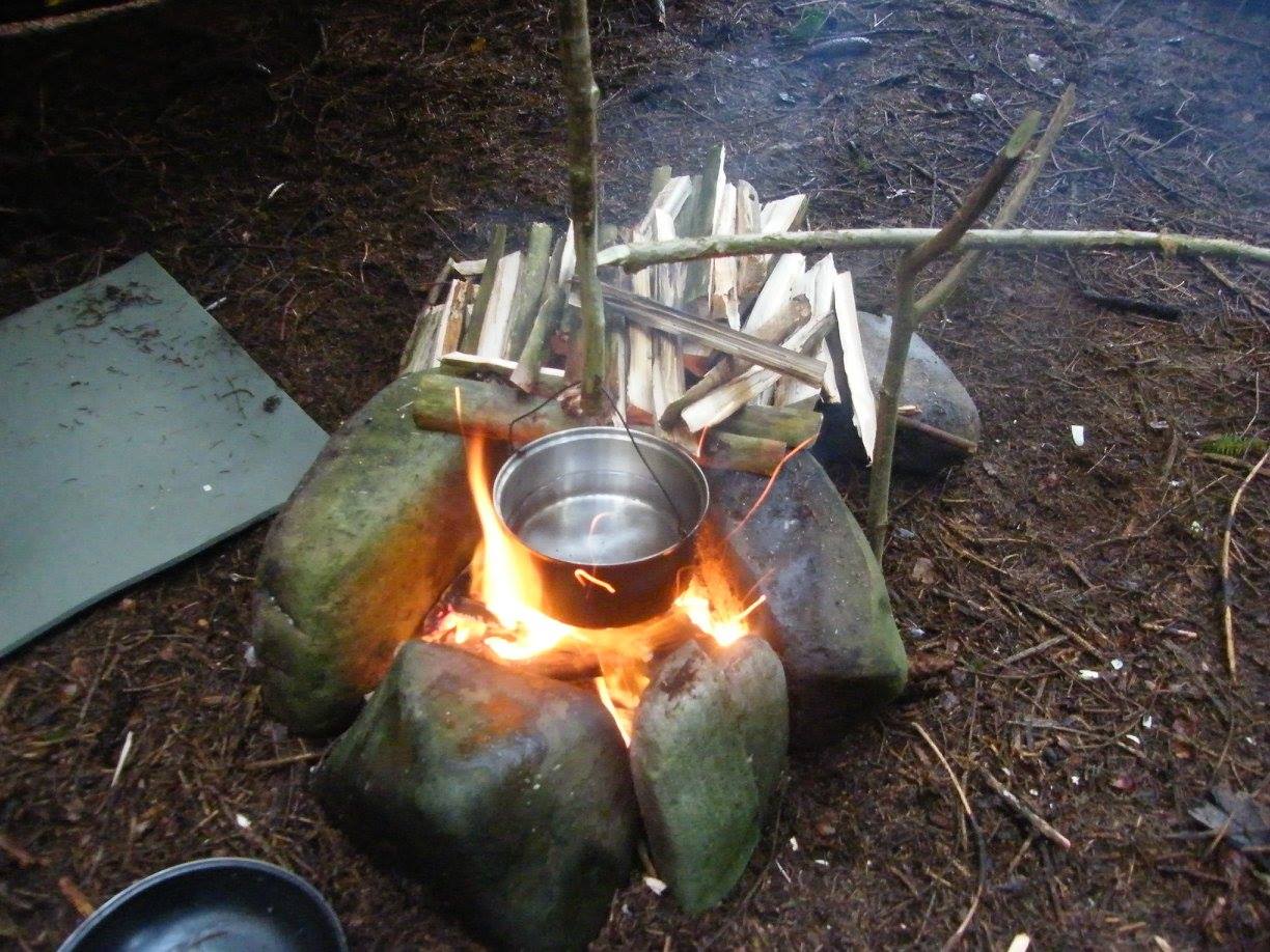 A campfire at Derwentwater