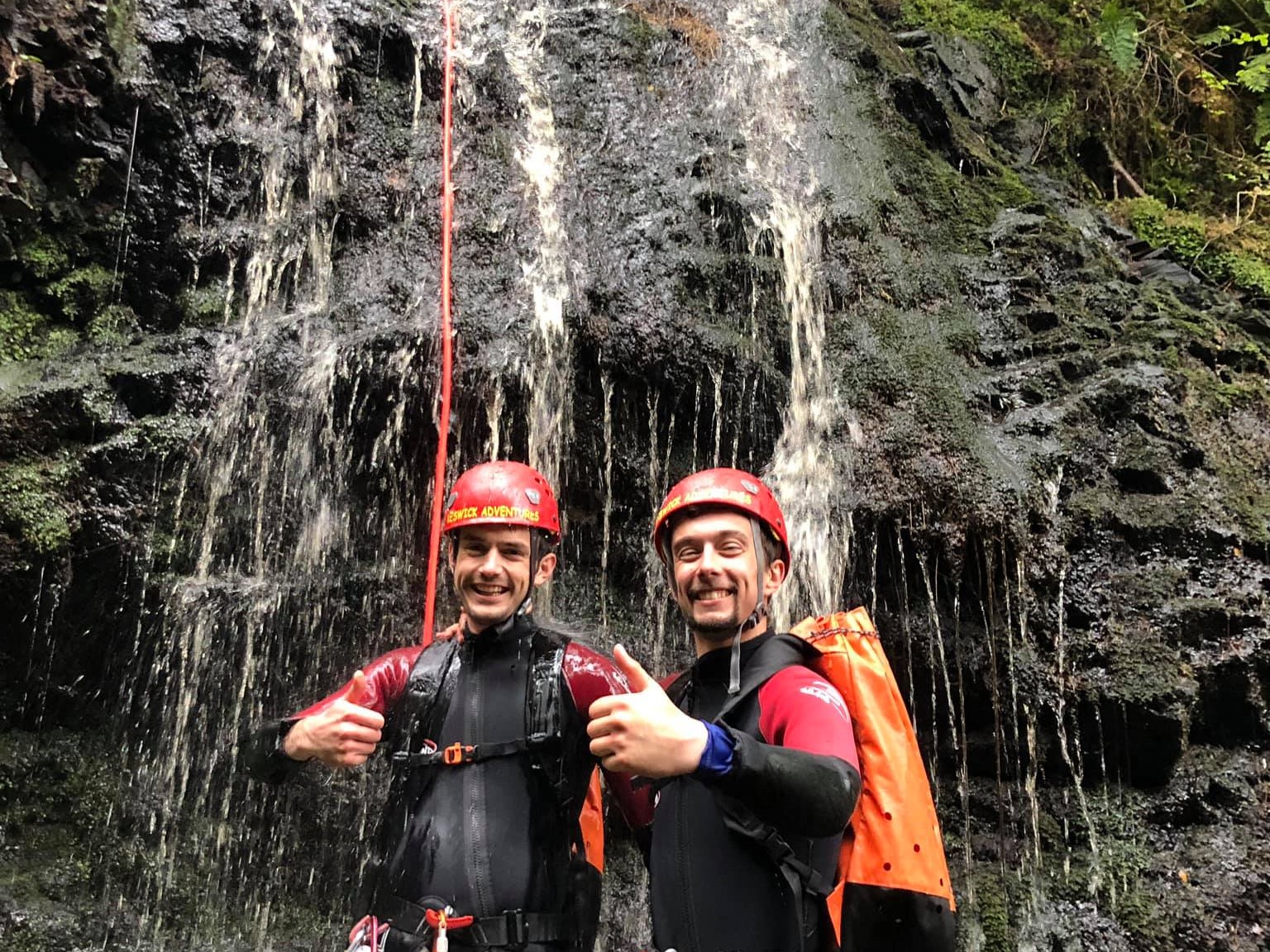 Canyoning waterfall with Keswick Adventures