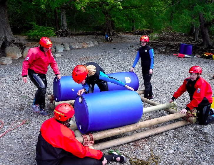 Group raft building in the Lake District
