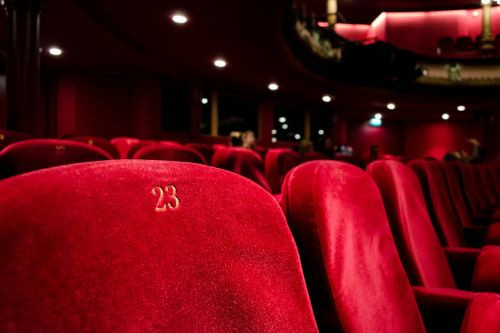 Red chairs in a cinema
